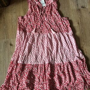 J.Crew NWT Red‎ Tiered Mini Dress Size L